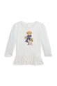 Хлопковый лонгслив для младенцев Polo Ralph Lauren хлопок белый 310952348001
