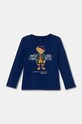 Детска блуза с дълги ръкави Polo Ralph Lauren памук син 312951081001