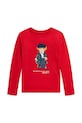 Polo Ralph Lauren longsleeve din bumbac pentru copii print rosu 312952134002
