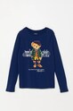 Polo Ralph Lauren longsleeve din bumbac pentru copii print albastru 313951081001