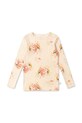 Konges Sløjd longsleeve bawełniany dziecięcy MINNIE GLITTER BLOUSE GOTS wzorzyste beżowy KS102053