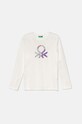 Παιδικό βαμβακερό μακρυμάνικο United Colors of Benetton στάμπα λευκό 3I9WC10JR.G.Seasonal