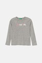 United Colors of Benetton longsleeve bawełniany dziecięcy nadruk szary 3I9WC10JR.G.Seasonal
