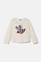 United Colors of Benetton longsleeve din bumbac pentru copii imprimeu bej 3I1XC10KC.G.Seasonal