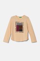 Хлопковый детский лонгслив United Colors of Benetton аппликация бежевый 3I1XC10KC.G.Seasonal