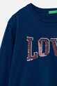 Fete United Colors of Benetton longsleeve din bumbac pentru copii 3I1XC10KC.G.Seasonal bleumarin