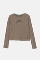 United Colors of Benetton longsleeve dziecięcy aplikacja brązowy 39QFC10K5.G.Seasonal