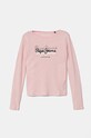 Дитячий бавовняний лонгслів Pepe Jeans TIANNE бавовна рожевий PG503107