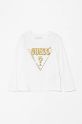 Guess longsleeve bawełniany dziecięcy nadruk biały K4BI13.J1314.9BYH