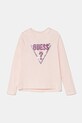Дитячий бавовняний лонгслів Guess бавовна рожевий K4BI13.J1314.9BYH