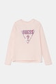 Dětské bavlněné tričko s dlouhým rukávem Guess kulatý růžová K4BI13.J1314.9BYH