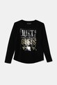 Otroška dolga majica Guess Z elastanom črna J4BI30.J1314.9BYH