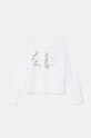 Detské tričko s dlhým rukávom Guess s elastanom biela J4BI01.J1314.9BYH