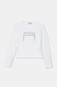 Pinko Up longsleeve din bumbac pentru copii imprimeu alb F4PIJGTH024