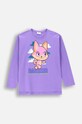 Dětské bavlněné tričko s dlouhým rukávem Coccodrillo kulatý fialová ZC4143110VGA