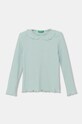 Дитячий лонгслів United Colors of Benetton з еластаном бірюзовий 3F1AG10H6.P.Seasonal