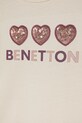 Fete United Colors of Benetton longsleeve din bumbac pentru copii 3ATNG10GI.P.Seasonal bej