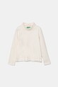United Colors of Benetton longsleeve din bumbac pentru copii uni bej 3AOUG2008.P.Seasonal