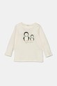 Бавовняний лонгслів для немовлят United Colors of Benetton бавовна бежевий 3ATNA105F.G.W.Seasonal