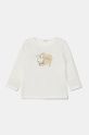 United Colors of Benetton longsleeve din bumbac pentru bebeluși print alb 3ATNA105L.W.Seasonal