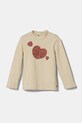 Хлопковый детский лонгслив United Colors of Benetton аппликация бежевый 3AOUG10H3.P.Seasonal