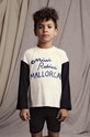 Dětské tričko s dlouhým rukávem Mini Rodini Mallorca kulatý bílá 2462012911