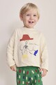 Dětské bavlněné tričko s dlouhým rukávem Bobo Choses Magic Flute kulatý béžová 224AB011