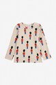 Хлопковый лонгслив для младенцев Bobo Choses Little Tin Soldier 224AB018 бежевый AW24