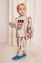 Bobo Choses longsleeve din bumbac pentru bebeluși Little Tin Soldier print bej 224AB020