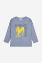 Хлопковый детский лонгслив Bobo Choses Wonder Horse 224AC009 серый AW24