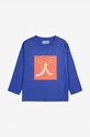 Дитячий бавовняний лонгслів Bobo Choses Funny face 224AC010 темно-синій AW24