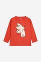 Bobo Choses longsleeve bawełniany dziecięcy Freedom Bird 224AC013 czerwony AW24