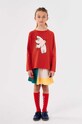 Bobo Choses longsleeve bawełniany dziecięcy Freedom Bird czerwony 224AC013