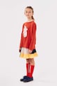Bobo Choses longsleeve bawełniany dziecięcy Freedom Bird 224AC013 czerwony