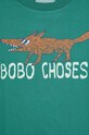 Мальчик Хлопковый детский лонгслив Bobo Choses The Clever Fox 224AC019 бирюзовый