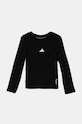 Дитячий лонгслів adidas J TF LS TEE IV9544 чорний AW24