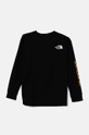 The North Face longsleeve bawełniany dziecięcy VARSITGRAPHIC OVERSIZE L/S TEE NF0A89J1JK31 czarny AW24