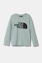 The North Face longsleeve copii EASL/S TEE print turcoaz NF0A89J21OC1