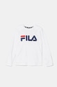 Хлопковый детский лонгслив Fila BREY хлопок белый FAK0378