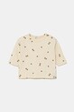 Pamučna majica dugih rukava za bebe United Colors of Benetton Planet friendly bež 36TQA105J.W.Seasonal