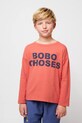 Bobo Choses longsleeve din bumbac pentru copii print portocaliu 324EC010
