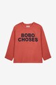 Bobo Choses longsleeve din bumbac pentru copii 324EC010 portocaliu AW24