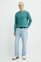Бавовняний лонгслів Hugo Blue 50519962 зелений AW24