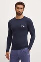 Emporio Armani Underwear longsleeve lounge z elastanem granatowy 111023.4F715