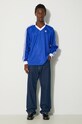 adidas Originals camicia a maniche lunghe Adicolor Piqué Football Long Sleeve IX5227 blu AW24