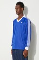 adidas Originals camicia a maniche lunghe Adicolor Piqué Football Long Sleeve blu IX5227