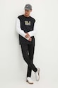 Бавовняний лонгслів Karl Lagerfeld Jeans 245D1706 чорний AW24