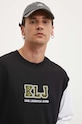 Бавовняний лонгслів Karl Lagerfeld Jeans чорний 245D1706