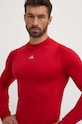 Tréninkové tričko s dlouhým rukávem adidas Performance Techfit COLD.RDY červená HP0572