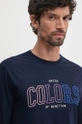 Памучна блуза с дълги ръкави United Colors of Benetton тъмносин 3I1XU109C